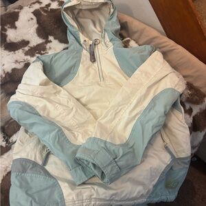 American Eagle Outfitters Light Blue and Cream Jacket